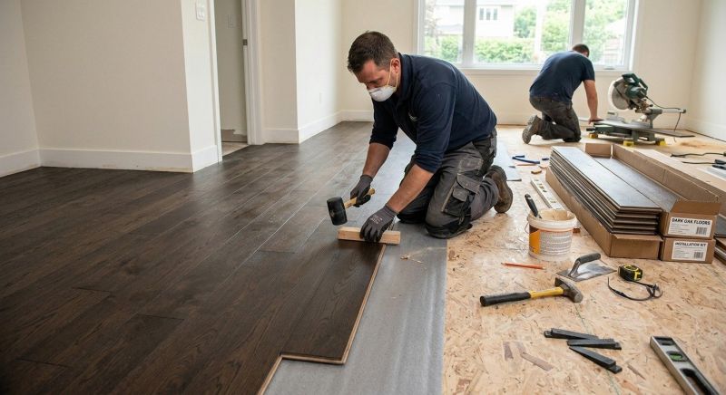 Dark Wood Floor Installation in Fort Collins, CO